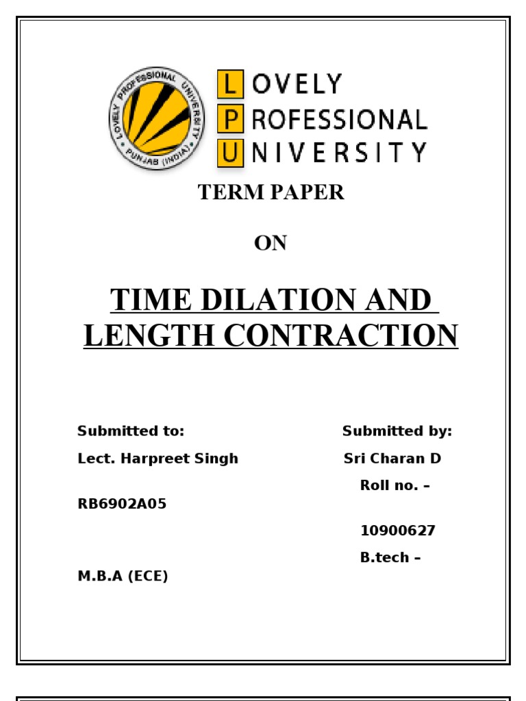 Time Dilation and Length Contraction | PDF | Special Relativity | Speed ...