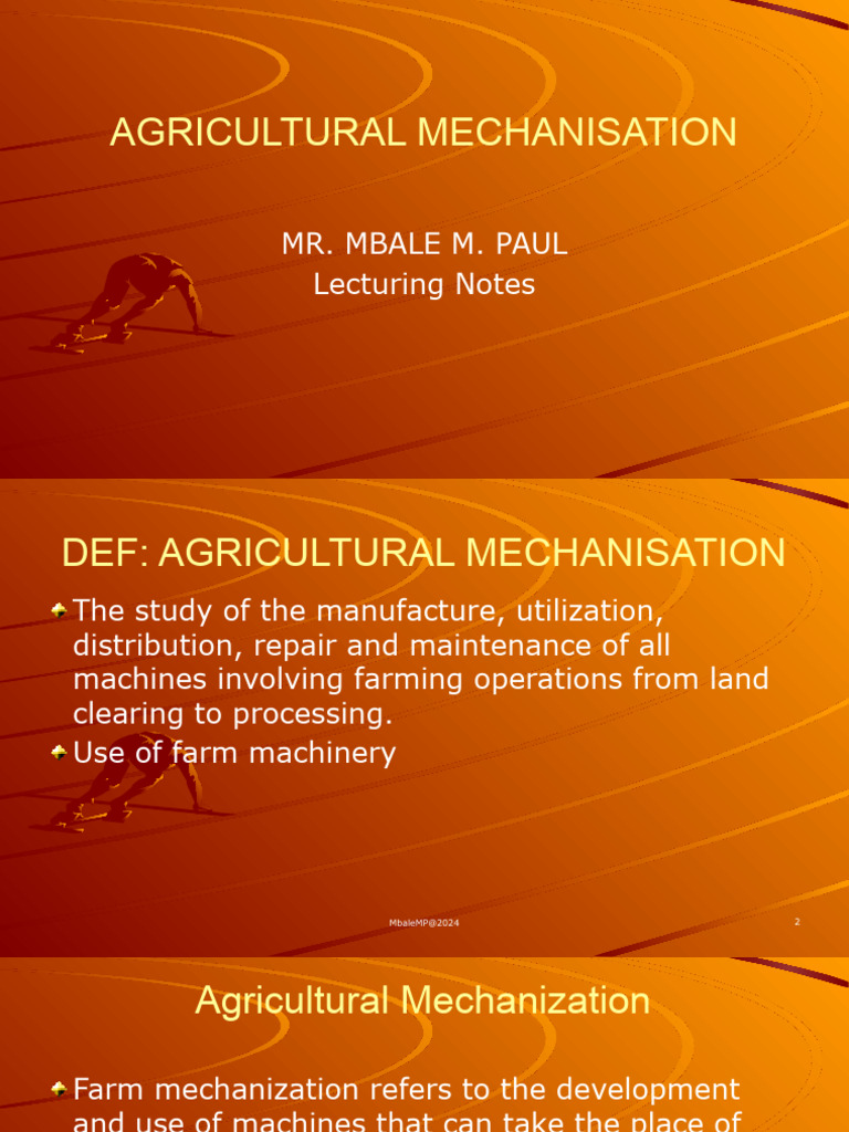 Agricultural Mechanisation PDF Tractor Agriculture