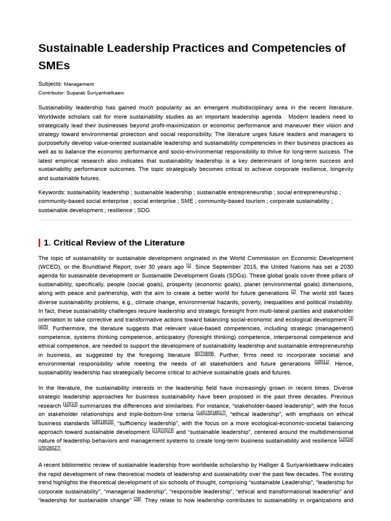 Sustainable Leadership Practices and Competencies of Smes 4 | PDF ...