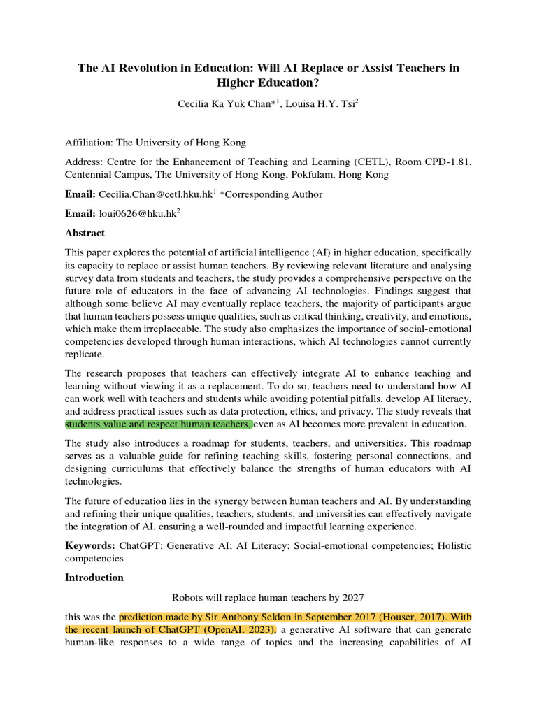 The AI Revolution in Education - Will AI Replace or Assist Teachers in ...