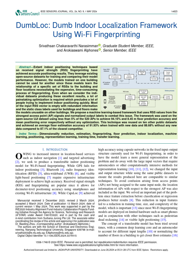 DumbLoc: Wi-Fi Indoor Localization Framework | PDF | Machine Learning ...