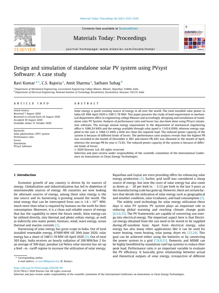 Solar PV System Design & Simulation | PDF | Photovoltaics ...