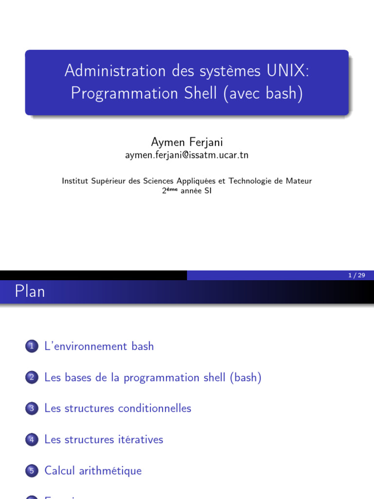 Programmation Shell Bash : Guide Complet | PDF | Génie logiciel ...
