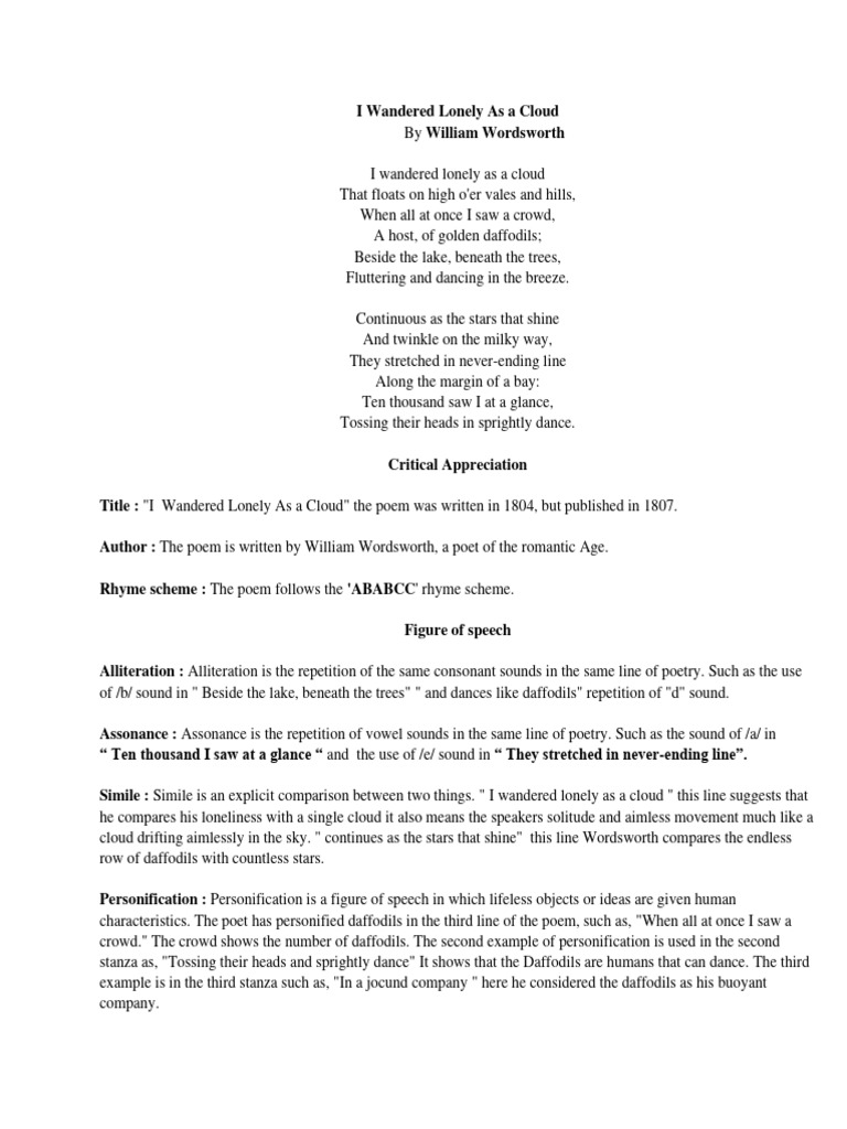 Critical Appreciation 2 | PDF | Poetry | Rhyme