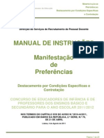 Manual de Instruções - Manifestação de Preferências DCE e Contratação