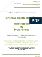 Manual de Instruções – Manifestação de Preferências DCE e Contratação