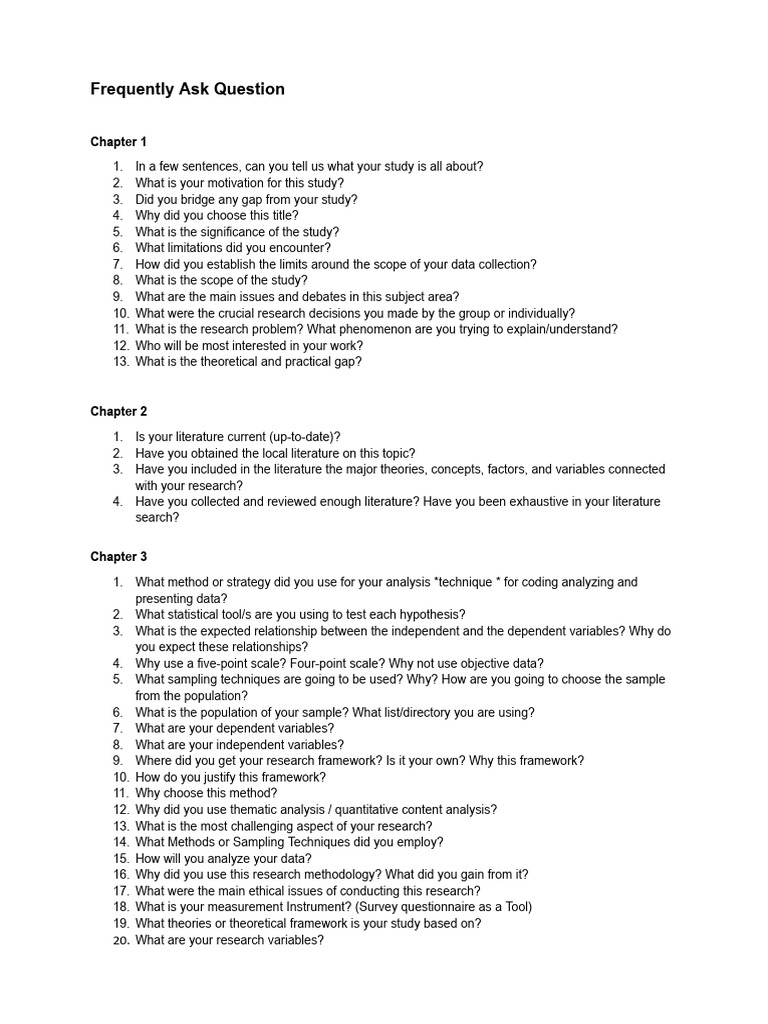 Frequently Ask Question MED107 | PDF | Methodology | Evaluation Methods