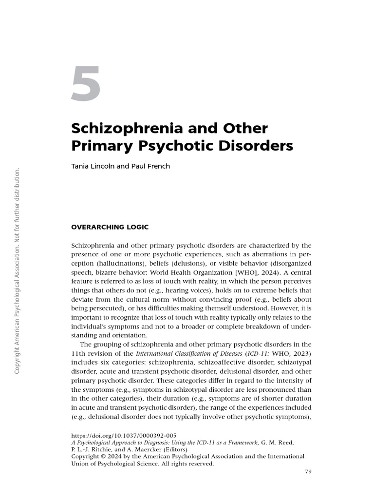 Psychotic Disorders 2024 | PDF | Psychosis | Schizophrenia