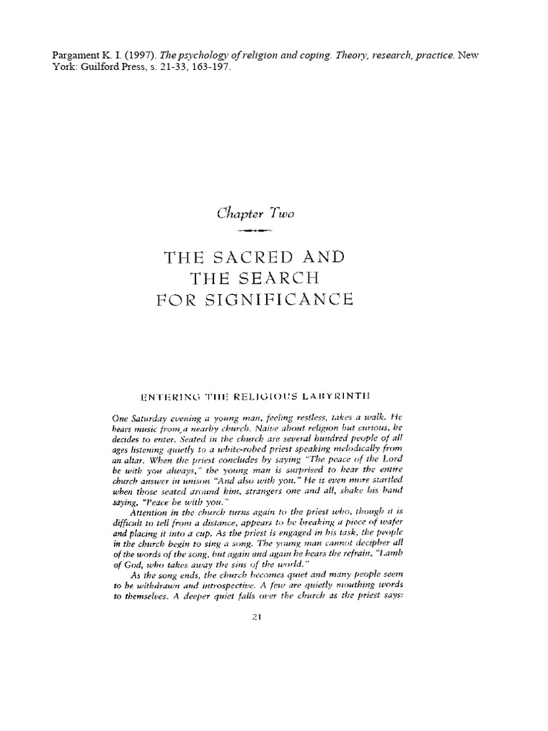 Pargament K. I. (1997) - The Psychology of Religion and Coping. Theory ...