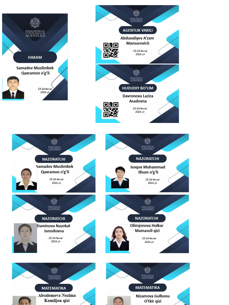 Agentlik Olimpiadalari (Beydjik Namunasi) 2024 y | PDF