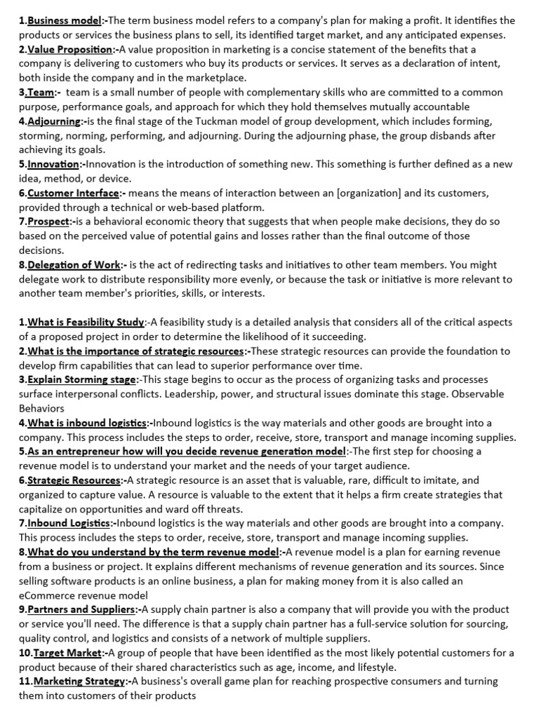 Entrepreneurship And Innovation Pdf Business Model Logistics