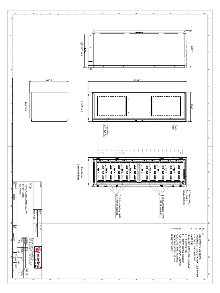 Battery Cabinet Arrangement Diagram | PDF | Manufactured Goods