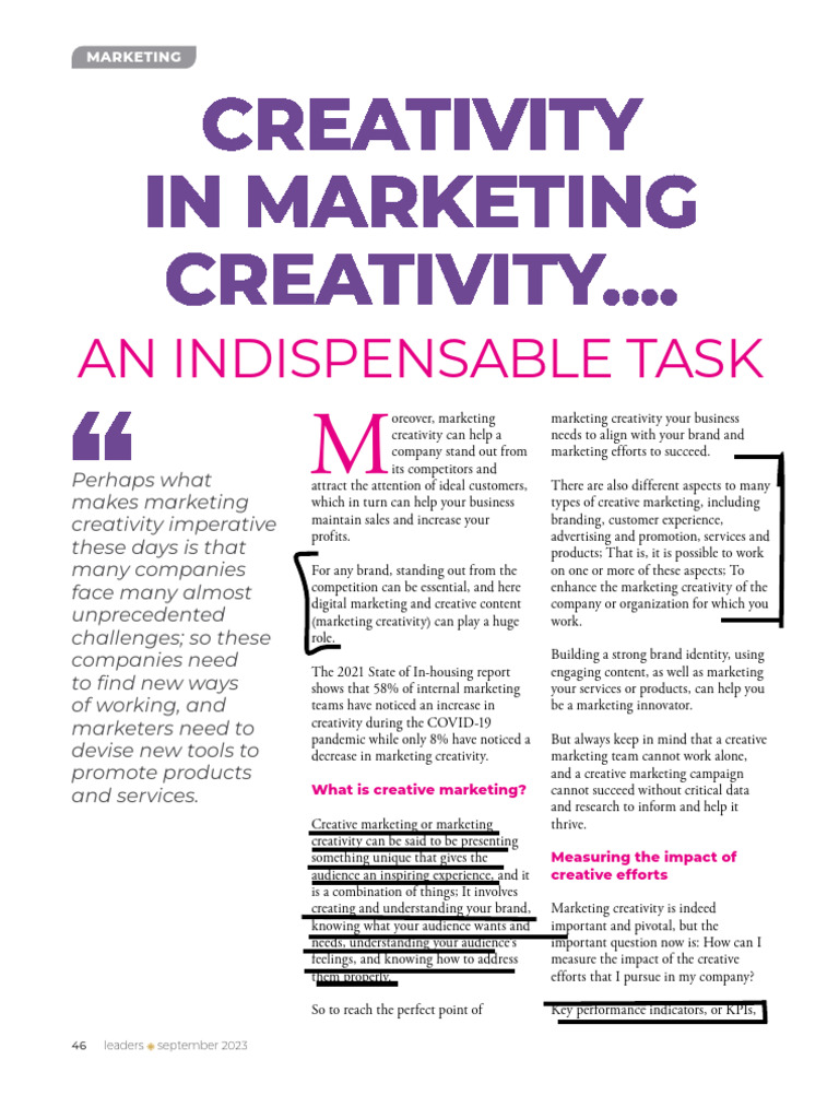 Creativity in Marketing 2 | PDF | Brand | Marketing