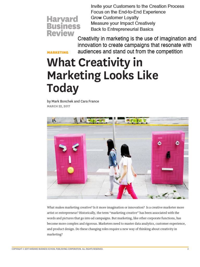 Redefining Creativity in Marketing Today | PDF | Marketing | Startup ...