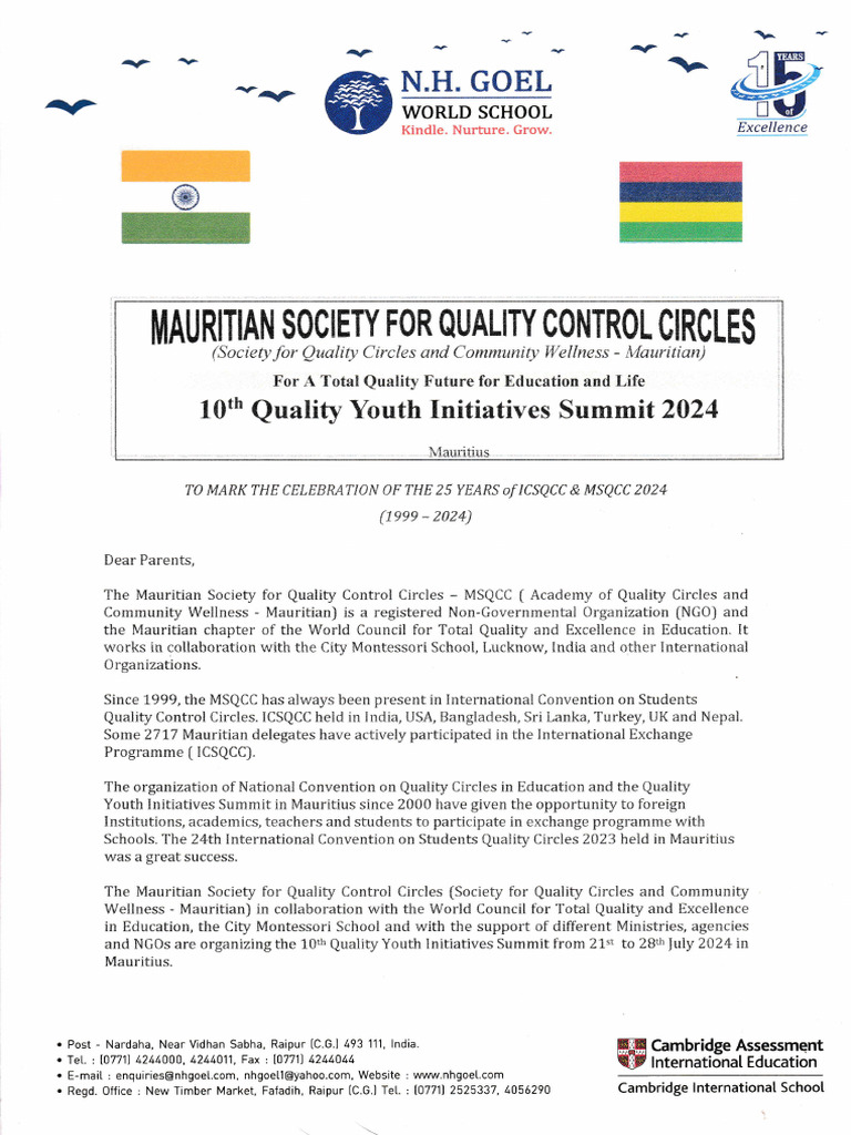 10th Quality Youth Initiatives Summit 2024 | PDF