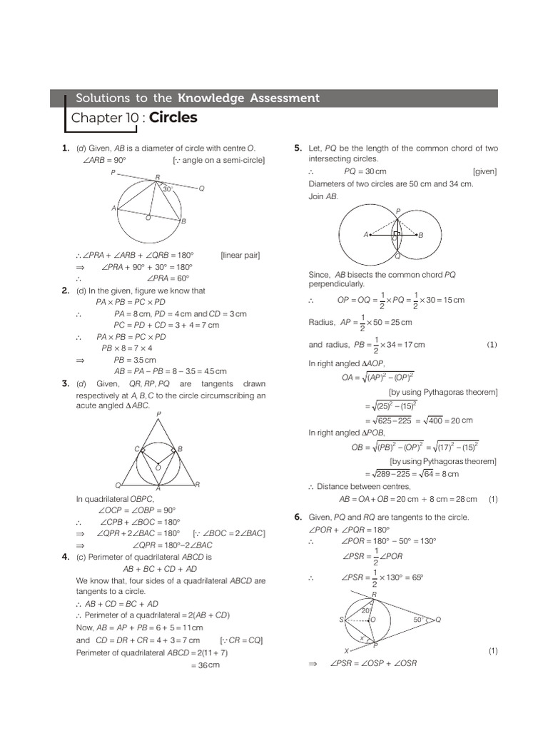 Geometry Proofs and Theorems for Class 10 | PDF | Circle | Perpendicular