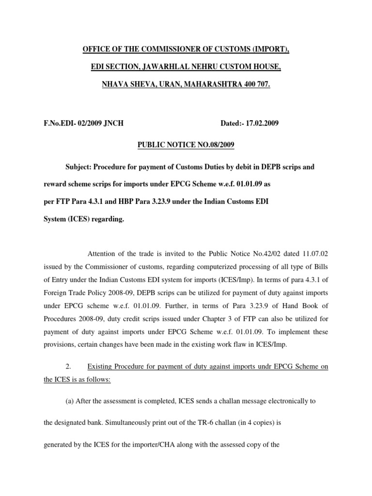 Customs Duty Payment Procedure Update | PDF | Credit Card | Debit Card