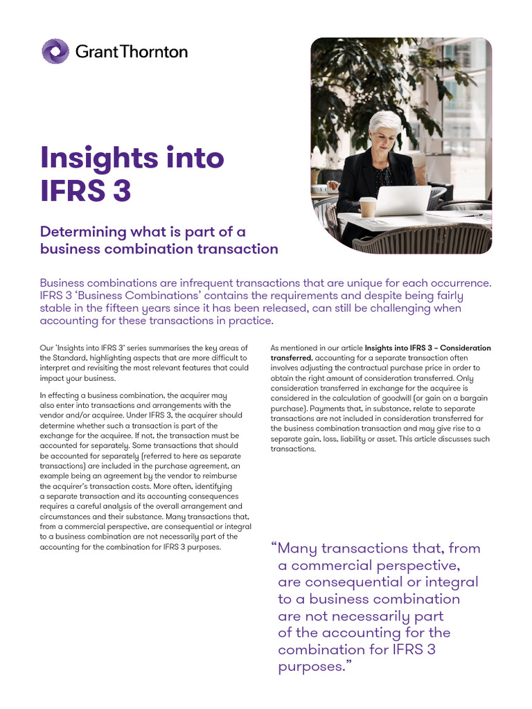 IFRS 3: Accounting for Business Combinations | PDF | Mergers And ...