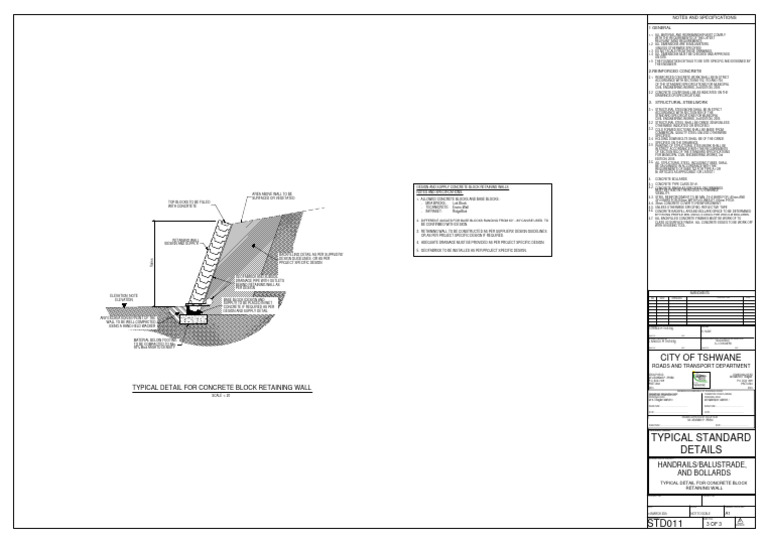 Concrete Block Retaining Wall Specs | PDF | Structural Steel | Concrete