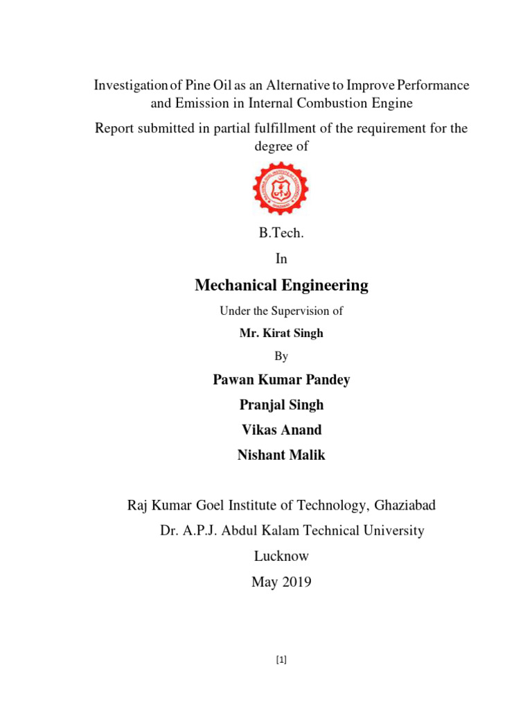 Pine Oil as Alternative Fuel for Engines | PDF | Biodiesel | Diesel Fuel