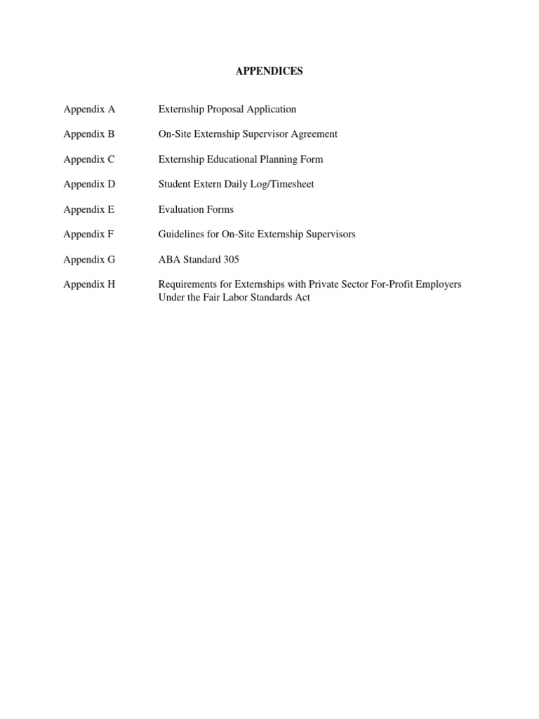 Externship Program Policy Appendices 2016 | PDF | Employment | Overtime