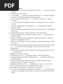 jss2 Home Economics Third Term Exam