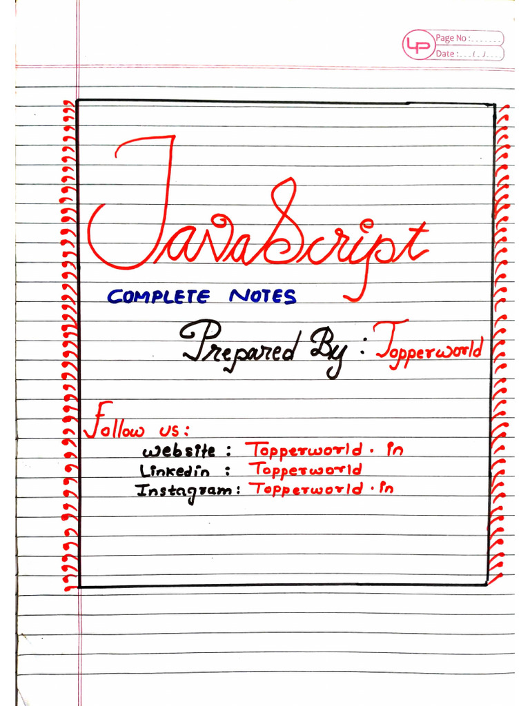 Javascript Handwritten Notes 1716990916 | PDF
