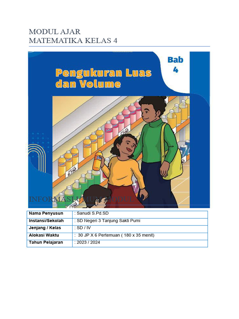 Modul Ajar Matematika Kelas 4 SD | PDF