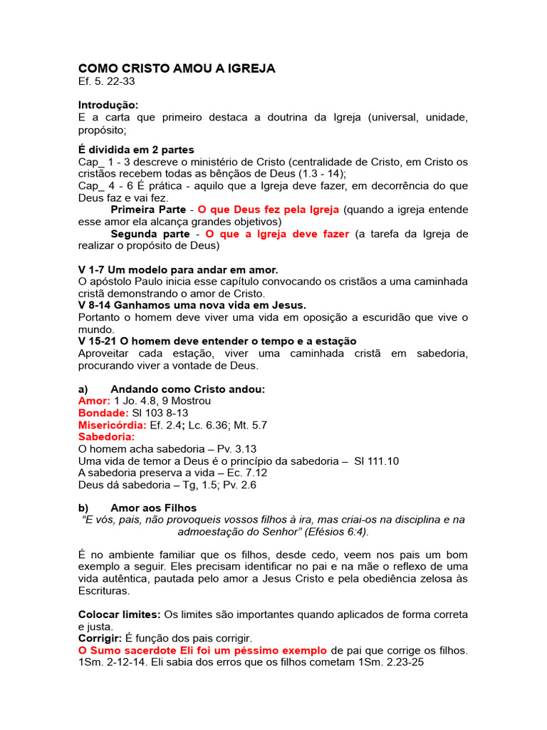 Amor de Cristo e a Igreja: Princípios e Práticas | PDF | Amor | Igreja ...