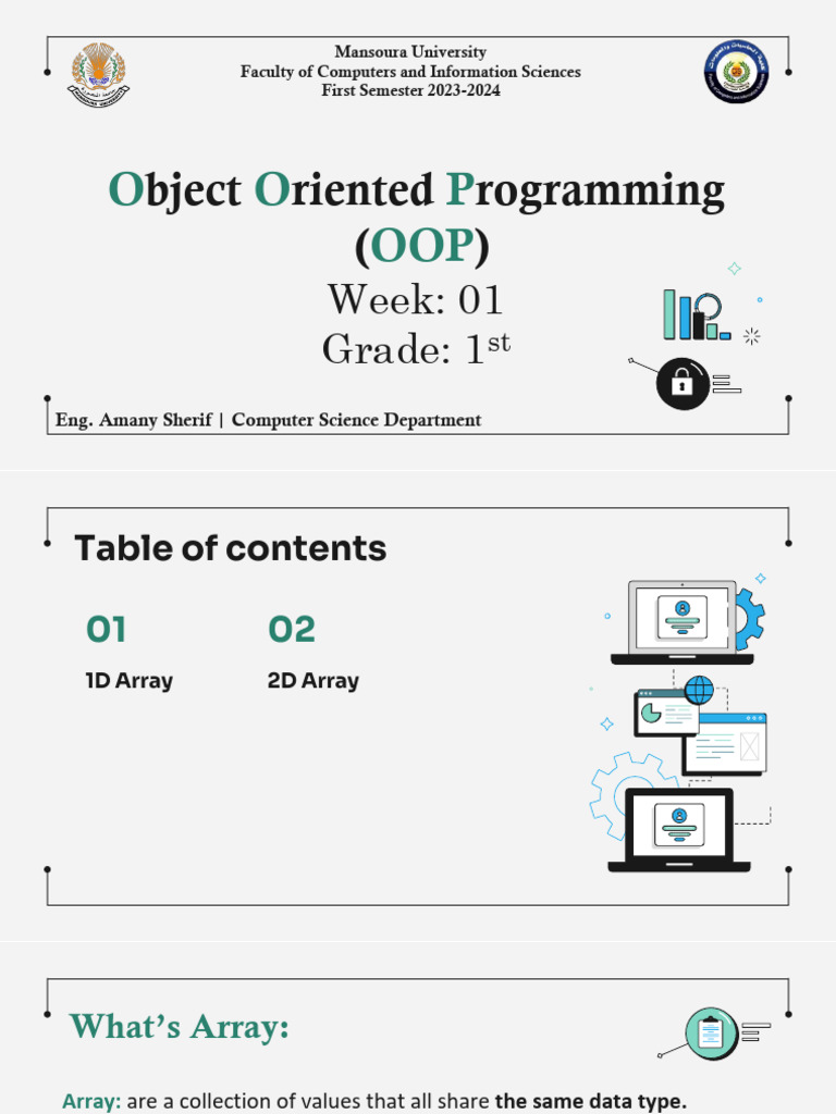 Introduction to Arrays in OOP | PDF | Teaching Methods & Materials ...