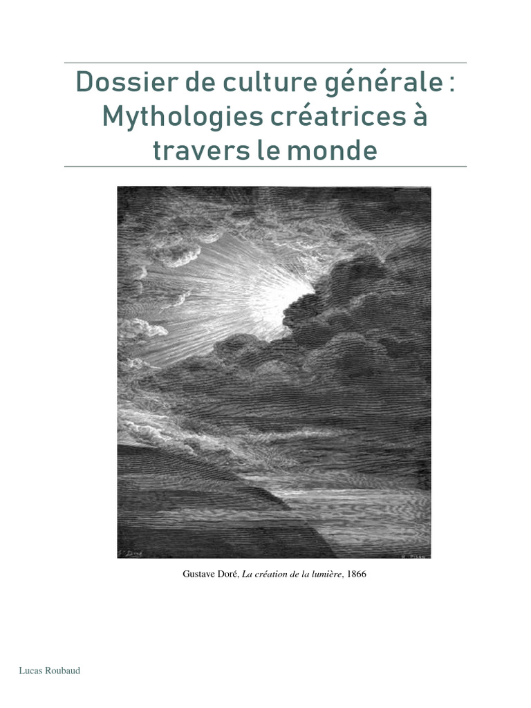 Mythologies créatrices dans le monde | PDF | Zeus | Mythologie grecque
