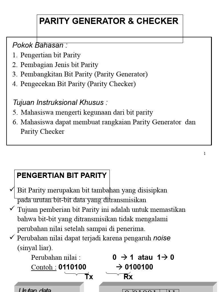 Parity Generator dan Checker: Panduan Lengkap | PDF