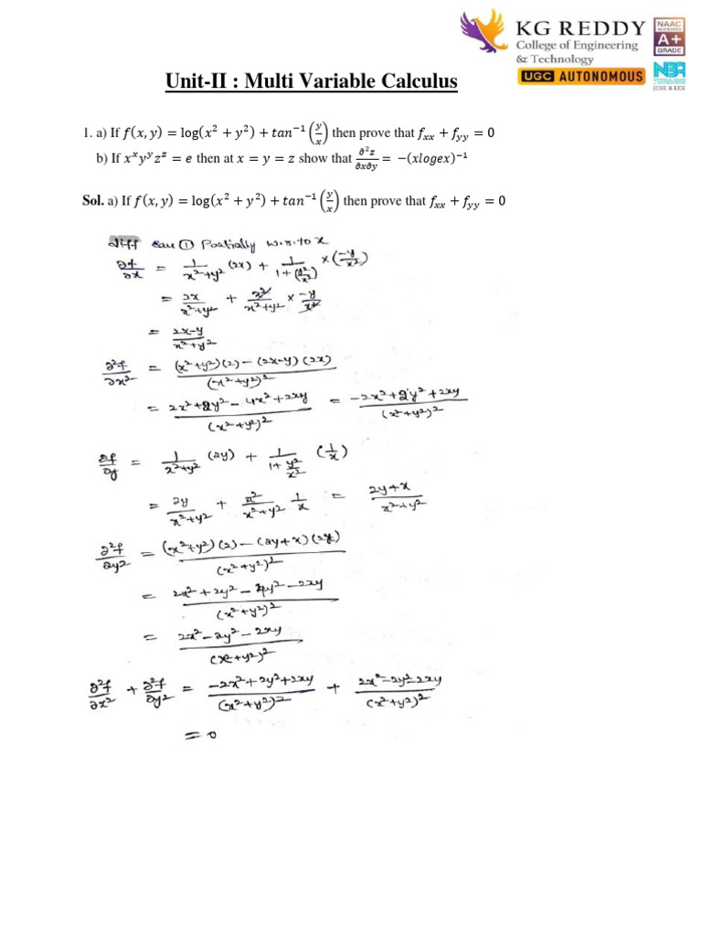 Multi Variable Calculus Concepts | PDF | Mathematical Analysis ...