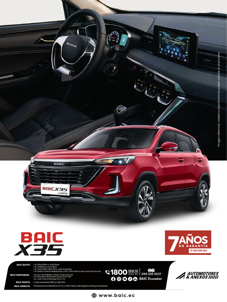 Ficha Técnica BAIC X35 2024 | PDF | Tecnología de vehículos | Vehículos