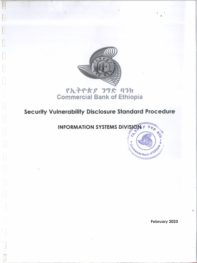 Security Vulnerability Disclosure Standard Procedure | PDF