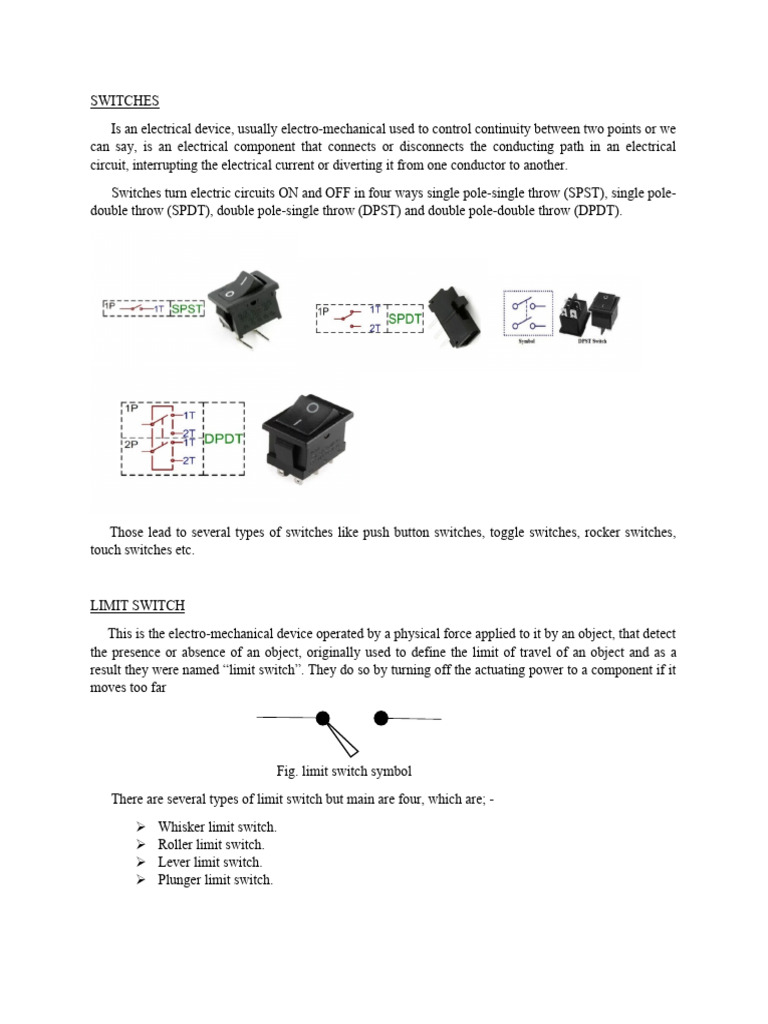 SWITCHES | PDF | Switch | Electrical Engineering