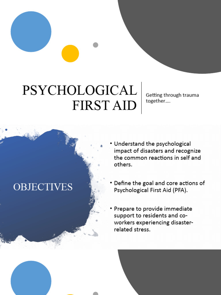 Psychological First Aid Training Module 1 | PDF | Psychological Trauma ...