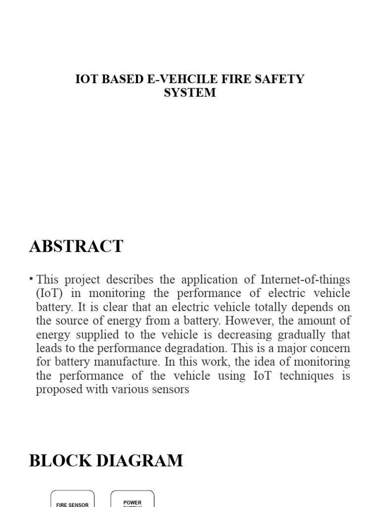 Iot Based Ev Vehcile Fire Safety System | PDF | Internet Of Things ...