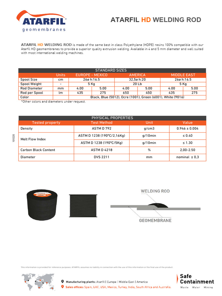 Atarfil HD Welding Rod Specifications | PDF | Building Materials ...