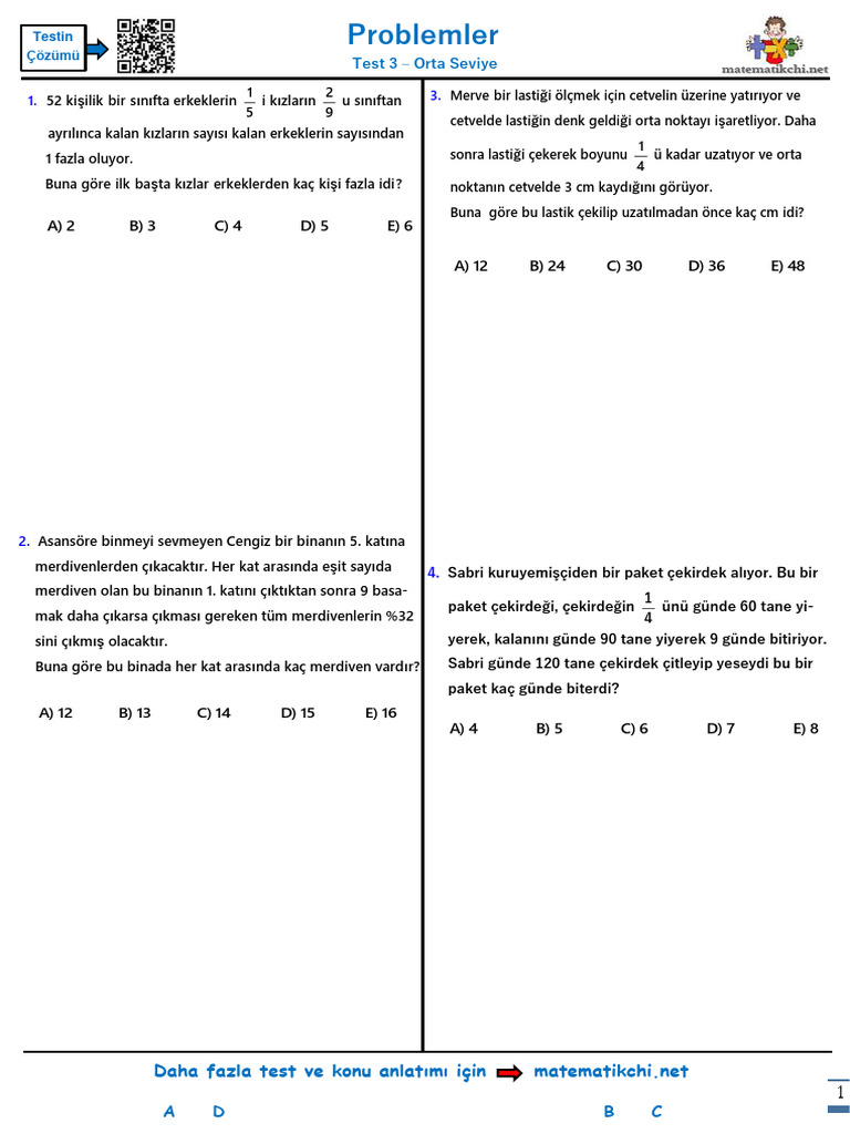 Problemler Test 3 O | PDF