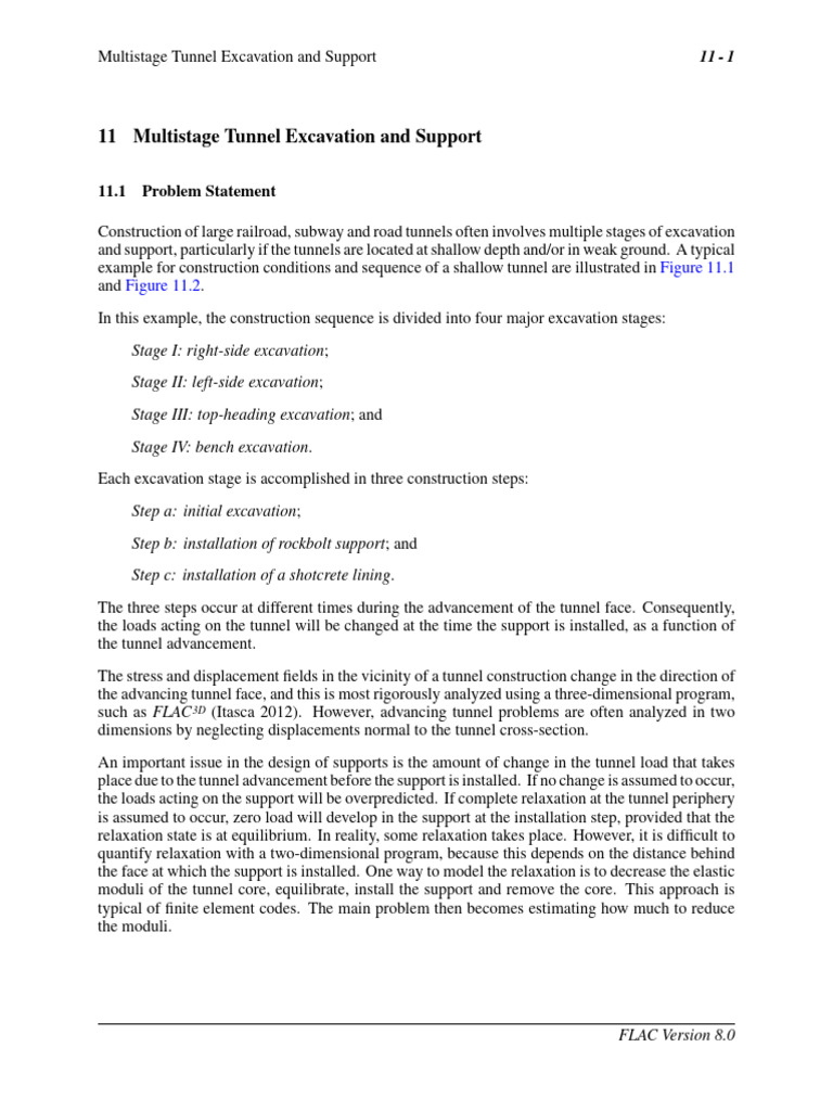 Multistage Tunnel Excavation Techniques | PDF | Tunnel | Chemical ...