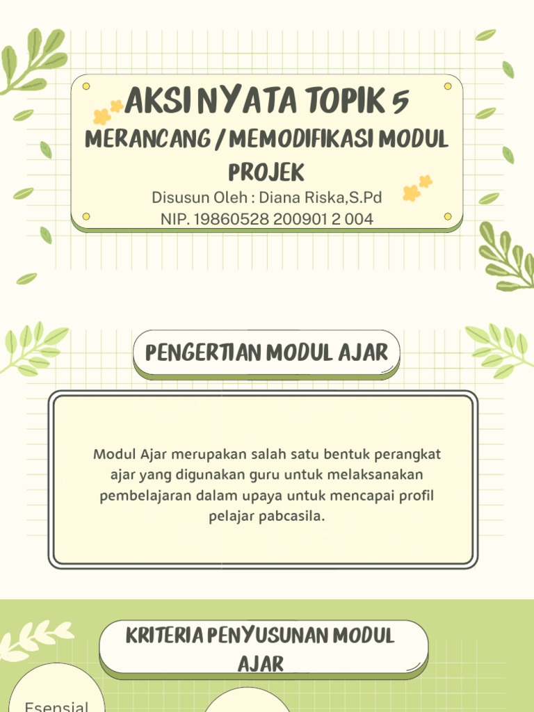 Aksi Nyata Merancang Modul Projek | PDF | Karier & Perkembangan