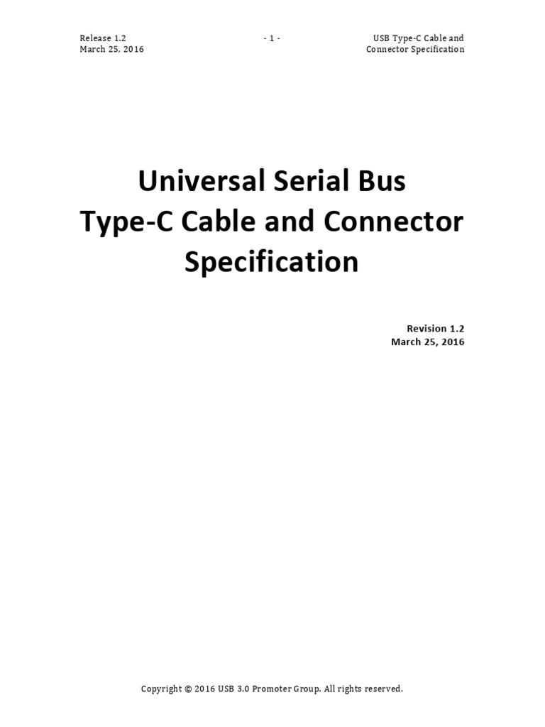 USB Type-C Specification Release 1.2 | PDF | Usb | Physical Layer Protocols