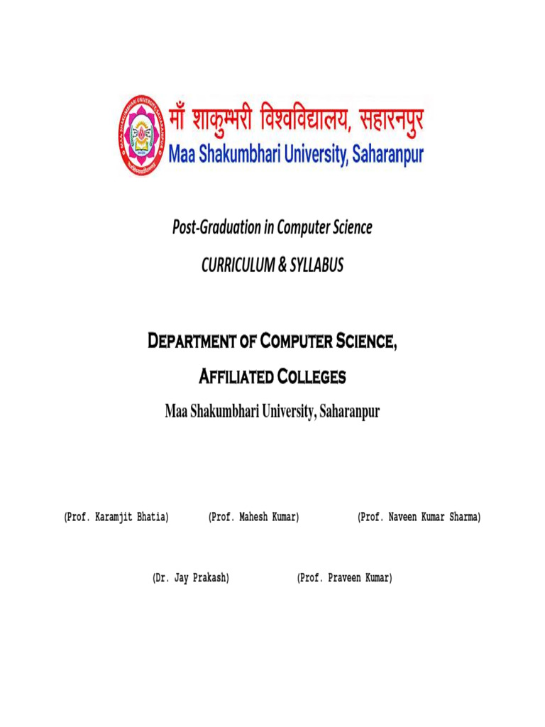 M.Sc. Computer Science Syllabus 2024-25 | PDF | Science | Computer Science