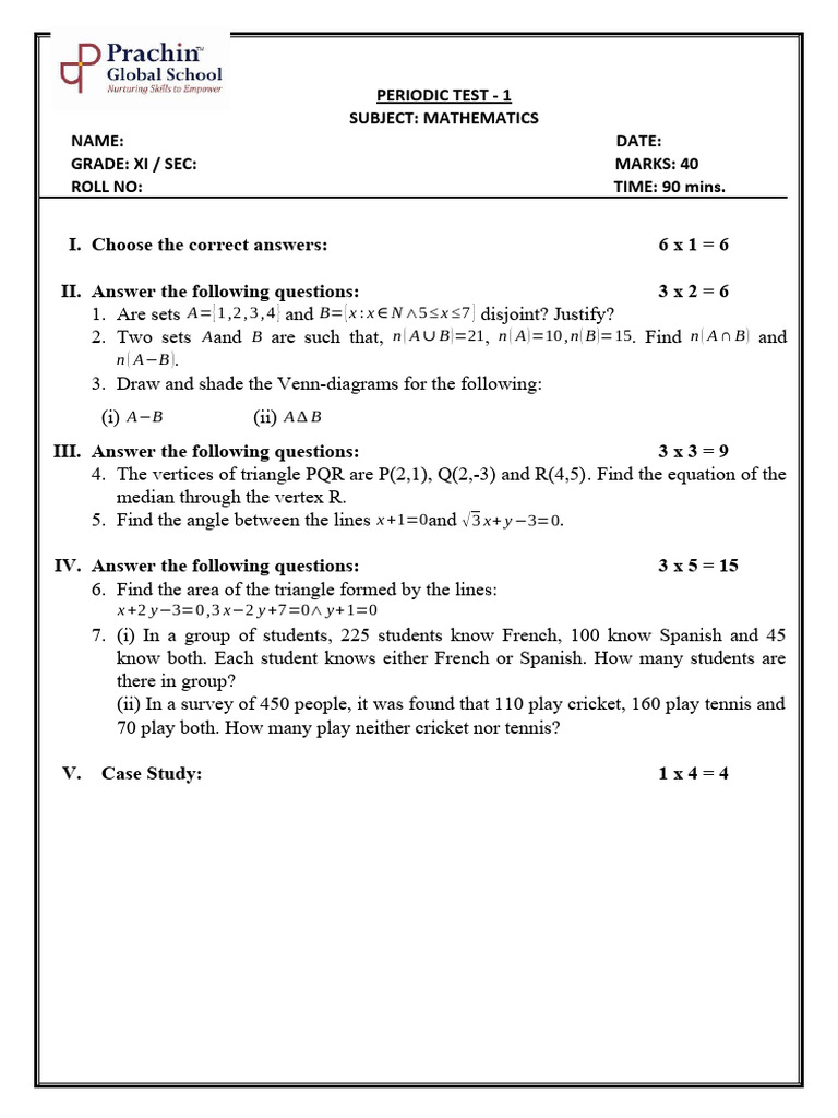 Grade XI P.T - 1 | PDF