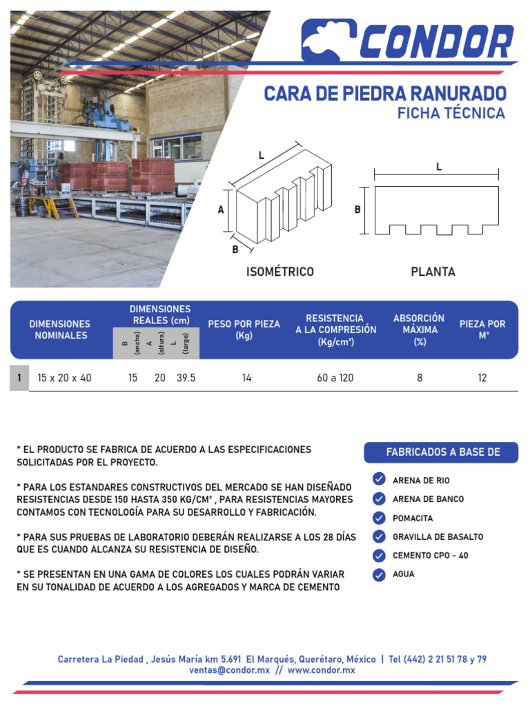 Block Cara de Piedra Ranurado | PDF