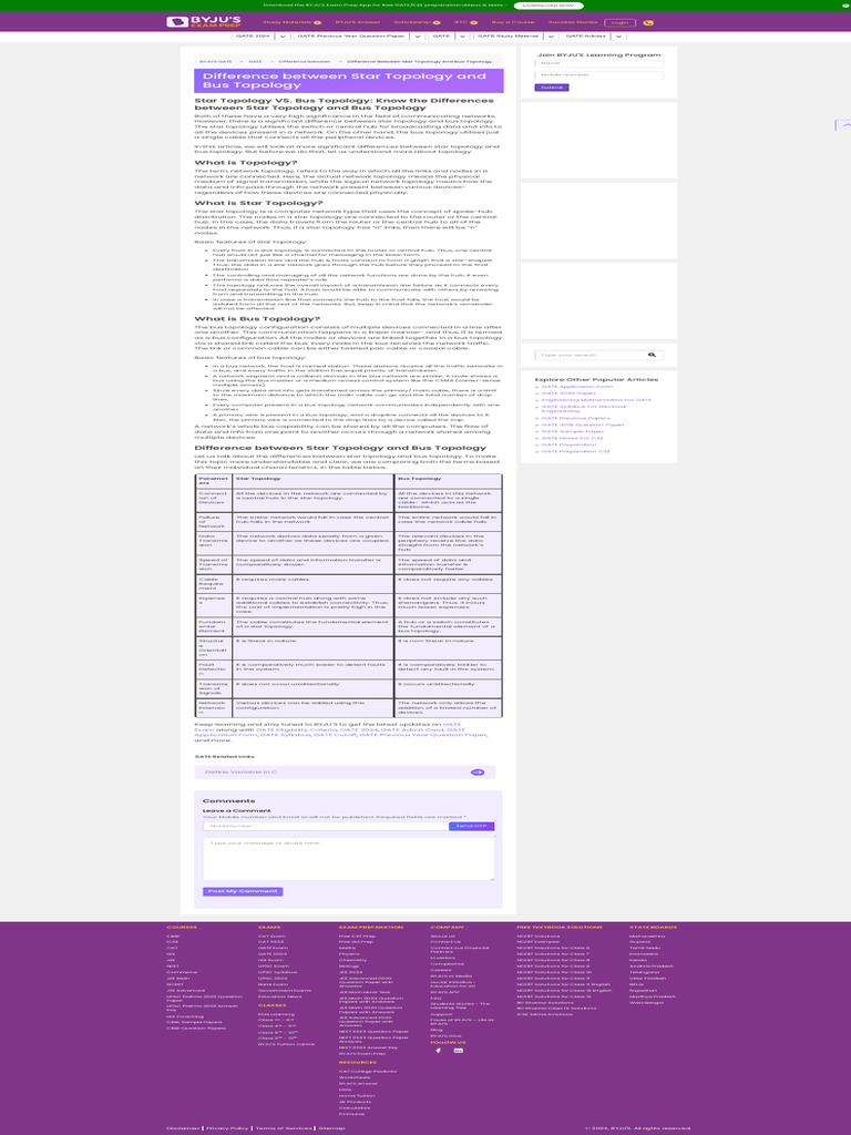 WHAT IS THE DIFFERENCE BETWEEN A STAR TOPOLOGY AND A BUS TOPOLOGY intelligence overview
