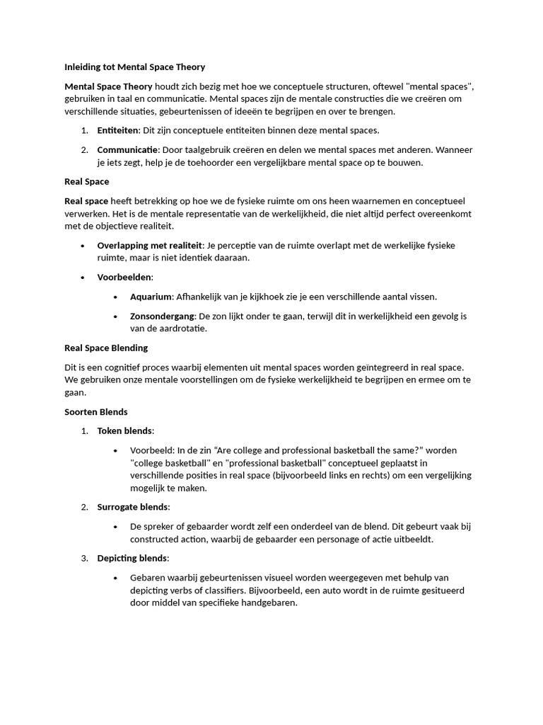 Inleiding Tot Mental Space Theory | PDF