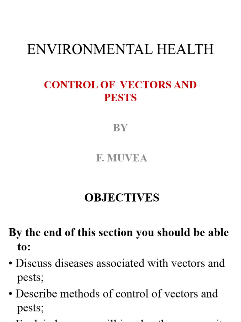 Vector and Pest Control Strategies | PDF | Pathogen | Pest (Organism)