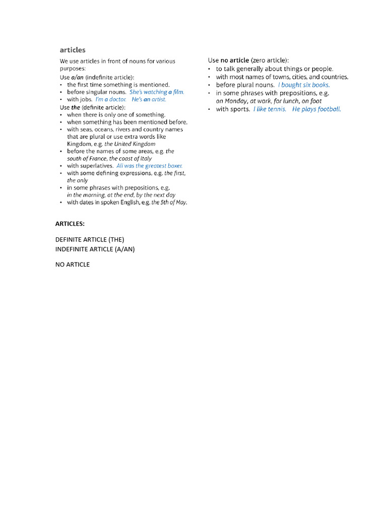 Articles + Quantifiers | PDF